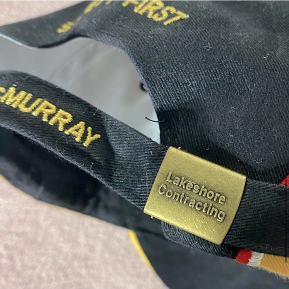 Vintage Black Yellow Embroidered Lakeshore Contracting Hat - Picture 8 of 11